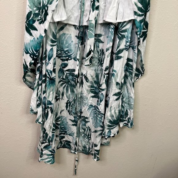 Lulu's Palm Leaf Swimming Cover Size Medium Tie Front Style CD323L Summer Swim - Picture 5 of 12